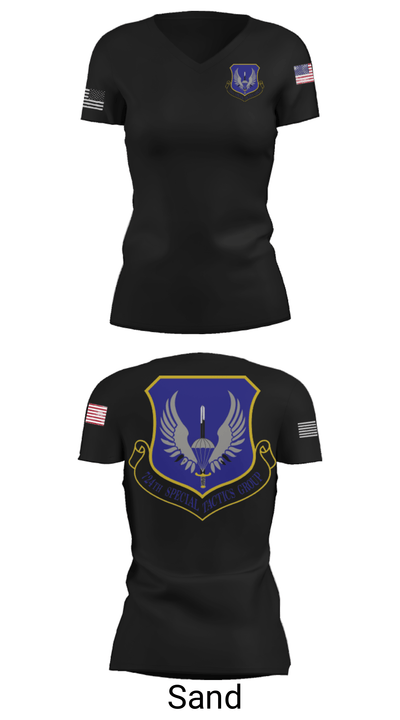 724th Special Tactics Group 79677421 Women's Short Sleeve V-neck Shirt - 24