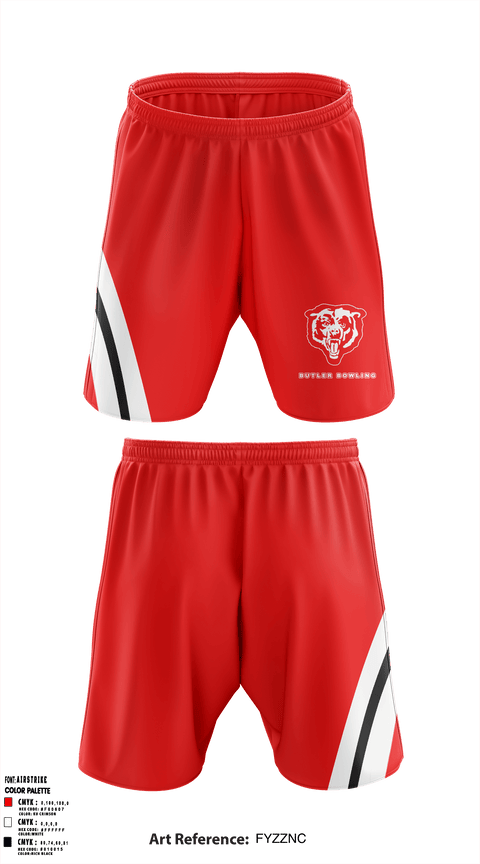 Athletic Shorts With Pockets, Butler High School Bowling, Bowling, Teamtime, Team time, sublimation, custom sports apparel, team uniforms, spirit wear, spiritwear, sports uniforms, custom shirts, team store, custom team store, fundraiser sports, apparel fundraiser