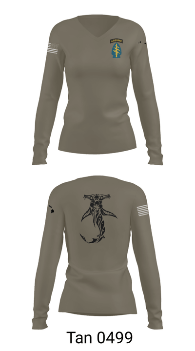 112th SIGDET 5424281 Women's Long Sleeve V-neck Shirt - 41