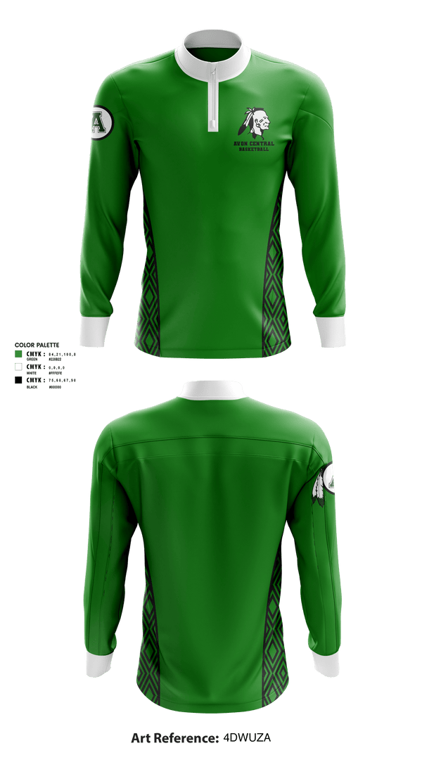 Quarter Zip Jacket, Avon Central High School Basketball, Women's Basketball, Teamtime, Team time, sublimation, custom sports apparel, team uniforms, spirit wear, spiritwear, sports uniforms, custom shirts, team store, custom team store, fundraiser sports, apparel fundraiser
