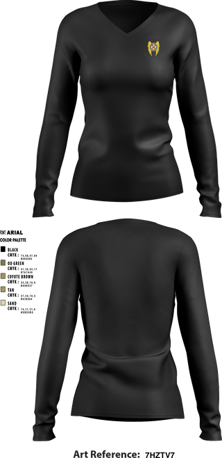 Women's Long Sleeve Vneck Shirt, , Air Force, Teamtime, Team time, sublimation, custom sports apparel, team uniforms, spirit wear, spiritwear, sports uniforms, custom shirts, team store, custom team store, fundraiser sports, apparel fundraiser