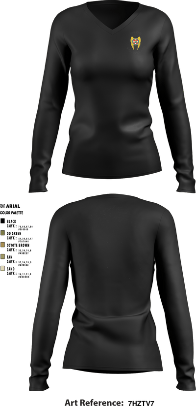 439th CEX 72519259 Women's Long Sleeve V-neck Shirt - 1