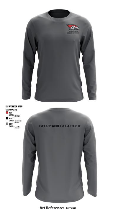 Allentown High School Cross Country 36691106 Long Sleeve Performance Shirt - 4