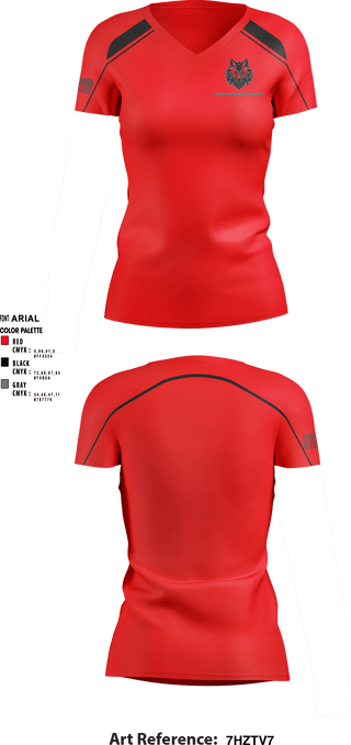 Women's Short Sleeve Vneck Shirt, Ragnarok Ordnance Works, , Teamtime, Team time, sublimation, custom sports apparel, team uniforms, spirit wear, spiritwear, sports uniforms, custom shirts, team store, custom team store, fundraiser sports, apparel fundraiser