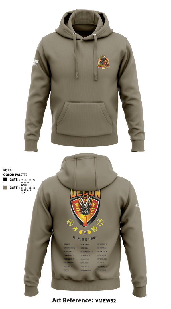 Hoodie, 272 Chemical Company Decon 1, National Guard, Teamtime, Team time, sublimation, custom sports apparel, team uniforms, spirit wear, spiritwear, sports uniforms, custom shirts, team store, custom team store, fundraiser sports, apparel fundraiser