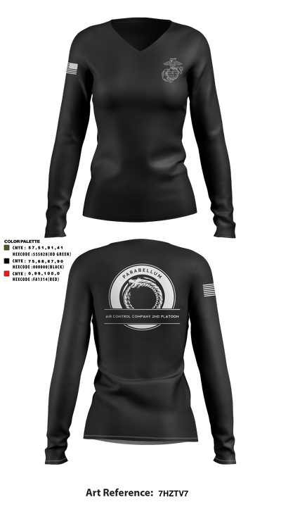 Air Control Company 87821543 Women's Long Sleeve V-neck Shirt - 2