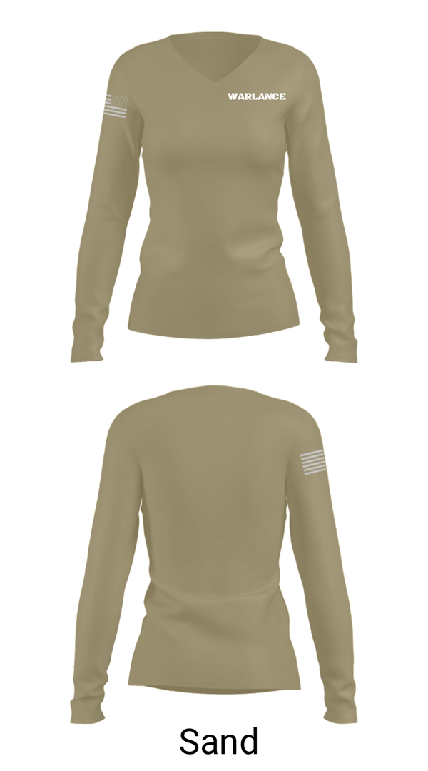 Women's Long Sleeve Vneck Shirt, , Army, Teamtime, Team time, sublimation, custom sports apparel, team uniforms, spirit wear, spiritwear, sports uniforms, custom shirts, team store, custom team store, fundraiser sports, apparel fundraiser