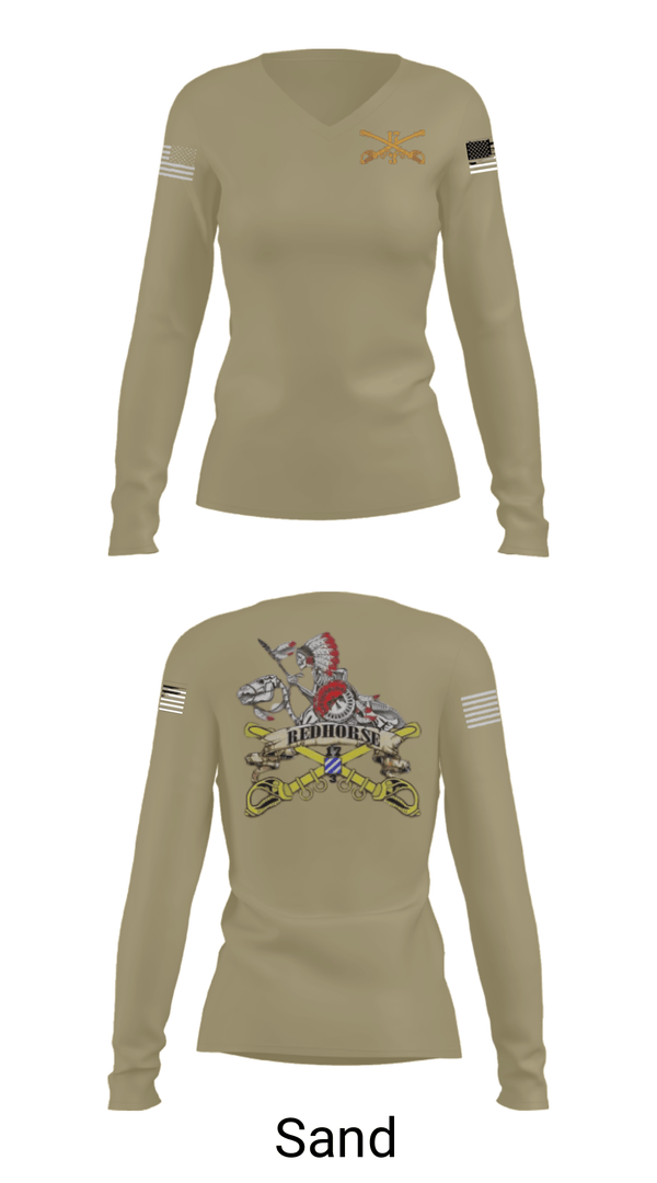 Women's Long Sleeve Vneck Shirt, , Army, Teamtime, Team time, sublimation, custom sports apparel, team uniforms, spirit wear, spiritwear, sports uniforms, custom shirts, team store, custom team store, fundraiser sports, apparel fundraiser