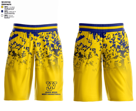 Mens Basketball Shorts, James Wood High School Basketball, Men's Basketball, Teamtime, Team time, sublimation, custom sports apparel, team uniforms, spirit wear, spiritwear, sports uniforms, custom shirts, team store, custom team store, fundraiser sports, apparel fundraiser