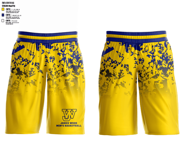 Mens Basketball Shorts, James Wood High School Basketball, Men's Basketball, Teamtime, Team time, sublimation, custom sports apparel, team uniforms, spirit wear, spiritwear, sports uniforms, custom shirts, team store, custom team store, fundraiser sports, apparel fundraiser