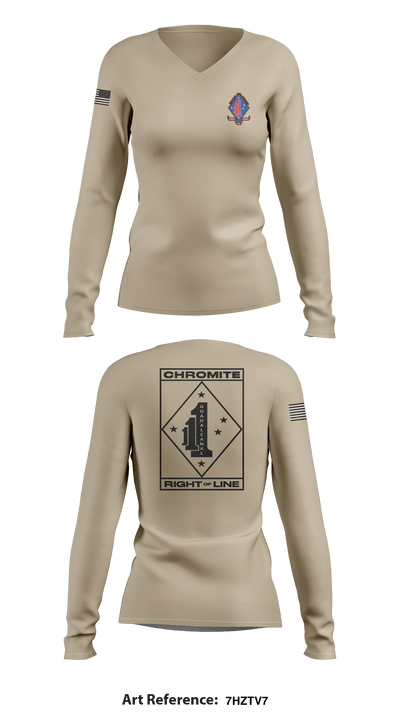 V1/1 23142041 Women's Long Sleeve V-neck Shirt - 77