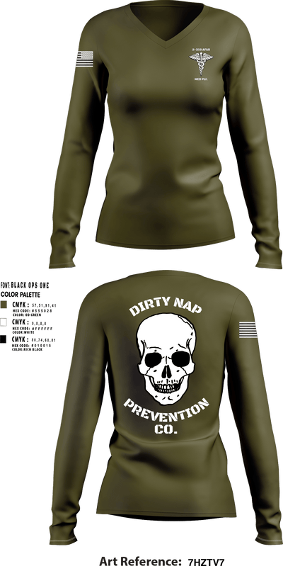 2-319th AFAR MED PLT 63035658 Women's Long Sleeve V-neck Shirt - 1