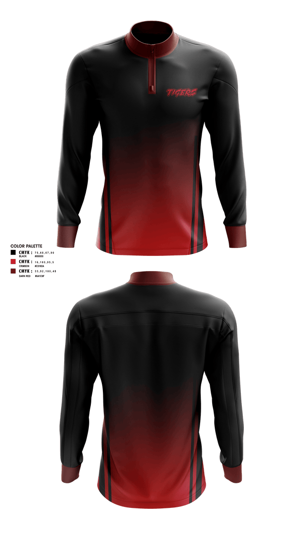 Quarter Zip Jacket, Tigers, Men's Basketball, Teamtime, Team time, sublimation, custom sports apparel, team uniforms, spirit wear, spiritwear, sports uniforms, custom shirts, team store, custom team store, fundraiser sports, apparel fundraiser