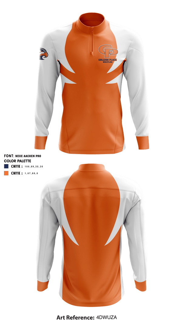 Quarter Zip Jacket, College Place Wrestling, Wrestling, Teamtime, Team time, sublimation, custom sports apparel, team uniforms, spirit wear, spiritwear, sports uniforms, custom shirts, team store, custom team store, fundraiser sports, apparel fundraiser