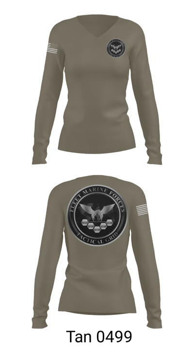 FMF Tactical Grid 52624350 Women's Long Sleeve V-neck Shirt - 46