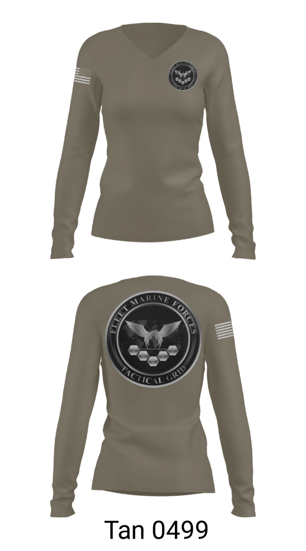 Women's Long Sleeve Vneck Shirt, , Marines, Teamtime, Team time, sublimation, custom sports apparel, team uniforms, spirit wear, spiritwear, sports uniforms, custom shirts, team store, custom team store, fundraiser sports, apparel fundraiser