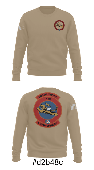 David Lee “Tex” Hill Composite Squadron 94056654 Crew Neck Sweatshirt - 7