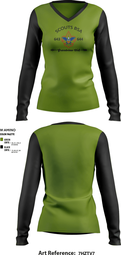 BSA Scouts 30546872 Women's Long Sleeve V-neck Shirt - 1