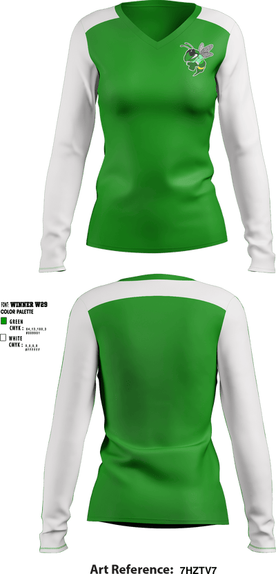 Hopewell Middle School 37855717 Women's Long Sleeve V-neck Shirt - 1