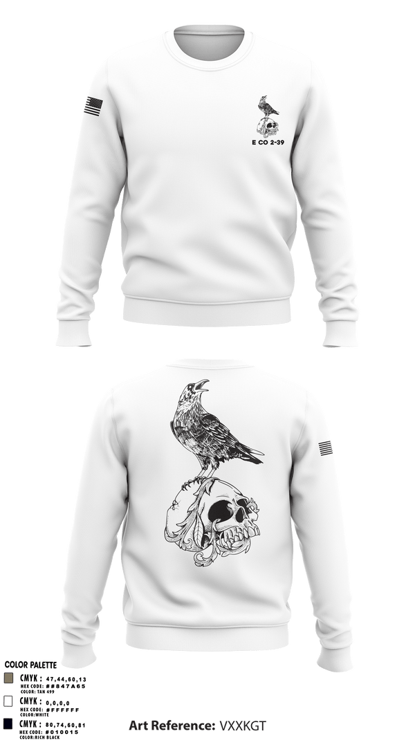 Crew Neck Sweatshirt, E CO 2-39, Army, Teamtime, Team time, sublimation, custom sports apparel, team uniforms, spirit wear, spiritwear, sports uniforms, custom shirts, team store, custom team store, fundraiser sports, apparel fundraiser