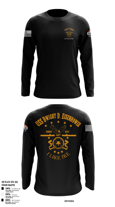 Long Sleeve Performance Shirt, USS Dwight Eisenhower CVN 69, Navy, Teamtime, Team time, sublimation, custom sports apparel, team uniforms, spirit wear, spiritwear, sports uniforms, custom shirts, team store, custom team store, fundraiser sports, apparel fundraiser