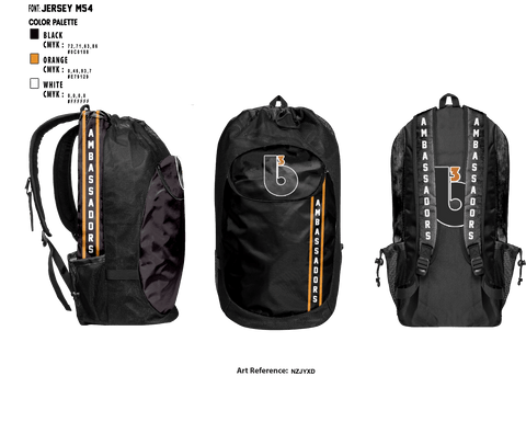 Gear Bag, B3 Ambassadors, Men's Basketball, Teamtime, Team time, sublimation, custom sports apparel, team uniforms, spirit wear, spiritwear, sports uniforms, custom shirts, team store, custom team store, fundraiser sports, apparel fundraiser