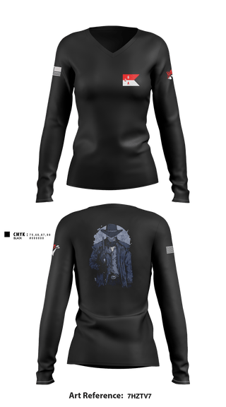 Women's Long Sleeve Vneck Shirt, 2-6 Cav A Trp, Army, Teamtime, Team time, sublimation, custom sports apparel, team uniforms, spirit wear, spiritwear, sports uniforms, custom shirts, team store, custom team store, fundraiser sports, apparel fundraiser