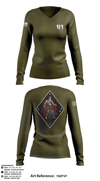 Women's Long Sleeve Vneck Shirt, V1/1, Marines, Teamtime, Team time, sublimation, custom sports apparel, team uniforms, spirit wear, spiritwear, sports uniforms, custom shirts, team store, custom team store, fundraiser sports, apparel fundraiser