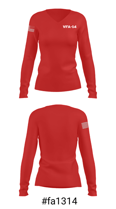 VFA-14 29088698 Women's Long Sleeve V-neck Shirt - 37