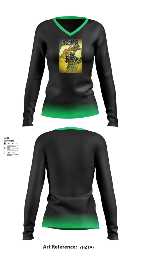 Women's Long Sleeve Vneck Shirt, StrangeCo Pipe HittingStrangeCo Pipe Hitting, , Teamtime, Team time, sublimation, custom sports apparel, team uniforms, spirit wear, spiritwear, sports uniforms, custom shirts, team store, custom team store, fundraiser sports, apparel fundraiser