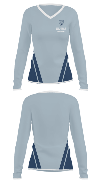 KIPP Columbus Middle School Basketball 68148203 Women's Long Sleeve V-neck Shirt - 25