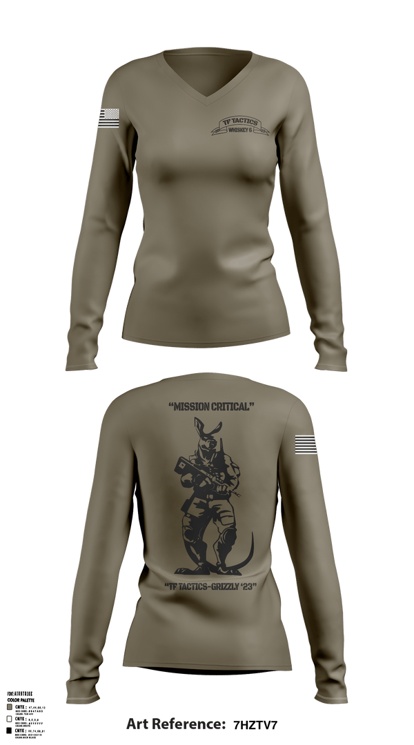 Women's Long Sleeve Vneck Shirt, , Army, Teamtime, Team time, sublimation, custom sports apparel, team uniforms, spirit wear, spiritwear, sports uniforms, custom shirts, team store, custom team store, fundraiser sports, apparel fundraiser