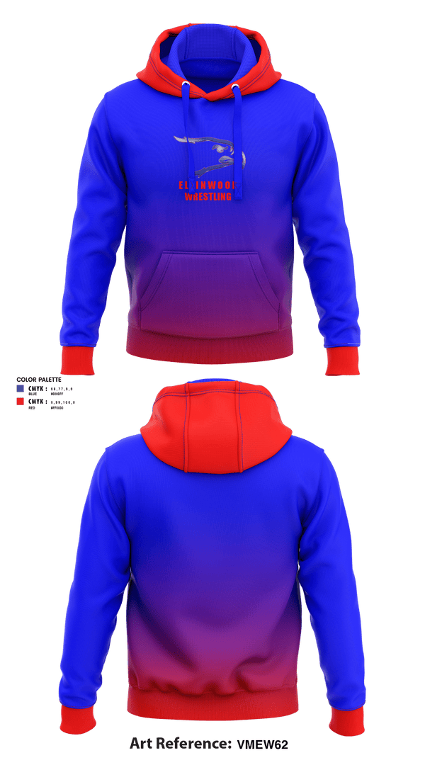 Hoodie, Ellinwood Middle School Wrestling, Wrestling, Teamtime, Team time, sublimation, custom sports apparel, team uniforms, spirit wear, spiritwear, sports uniforms, custom shirts, team store, custom team store, fundraiser sports, apparel fundraiser