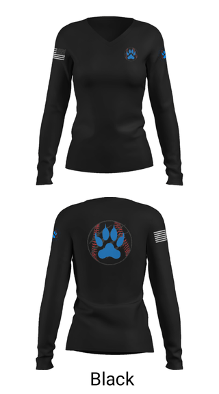 Women's Long Sleeve Vneck Shirt, Wildcats, Baseball, Teamtime, Team time, sublimation, custom sports apparel, team uniforms, spirit wear, spiritwear, sports uniforms, custom shirts, team store, custom team store, fundraiser sports, apparel fundraiser
