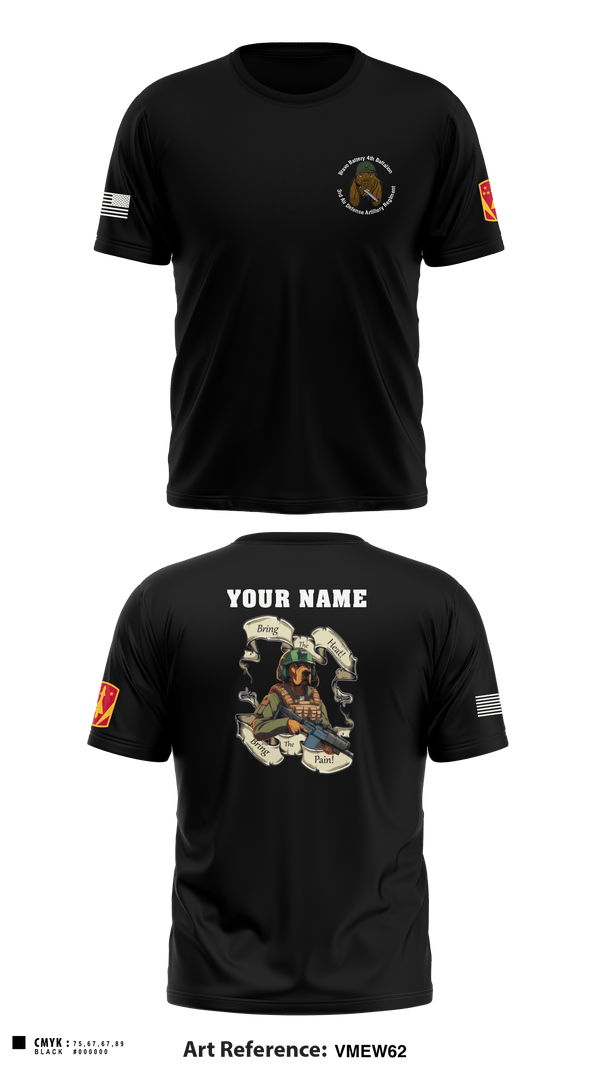 Short Sleeve Performance Shirt, Bravo Battery, 4th Battalion, 3rd Air Defense Artillery Regiment, Army, Teamtime, Team time, sublimation, custom sports apparel, team uniforms, spirit wear, spiritwear, sports uniforms, custom shirts, team store, custom team store, fundraiser sports, apparel fundraiser