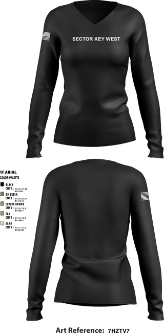 Women's Long Sleeve Vneck Shirt, , Coast Guard, Teamtime, Team time, sublimation, custom sports apparel, team uniforms, spirit wear, spiritwear, sports uniforms, custom shirts, team store, custom team store, fundraiser sports, apparel fundraiser