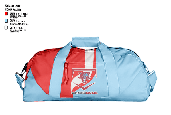 Duffle Bag, South Mountain High School Baseball, Baseball, Teamtime, Team time, sublimation, custom sports apparel, team uniforms, spirit wear, spiritwear, sports uniforms, custom shirts, team store, custom team store, fundraiser sports, apparel fundraiser
