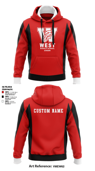 Hoodie, West Middle School Cheer, Cheer, Teamtime, Team time, sublimation, custom sports apparel, team uniforms, spirit wear, spiritwear, sports uniforms, custom shirts, team store, custom team store, fundraiser sports, apparel fundraiser