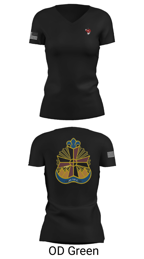 Women's Short Sleeve Vneck Shirt, , Army, Teamtime, Team time, sublimation, custom sports apparel, team uniforms, spirit wear, spiritwear, sports uniforms, custom shirts, team store, custom team store, fundraiser sports, apparel fundraiser