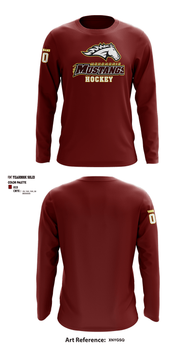 Menomonie High School Ice hockey 95189103 Long Sleeve Performance Shirt - 11