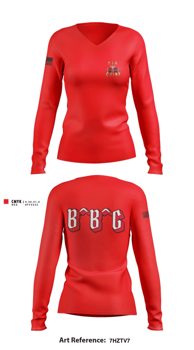 Big Body Gainz 78647910 Women's Long Sleeve V-neck Shirt - 1