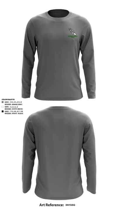 Concord High School Track 53059740 Long Sleeve Performance Shirt - 6