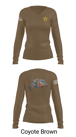 Women's Long Sleeve Vneck Shirt, , Army, Teamtime, Team time, sublimation, custom sports apparel, team uniforms, spirit wear, spiritwear, sports uniforms, custom shirts, team store, custom team store, fundraiser sports, apparel fundraiser