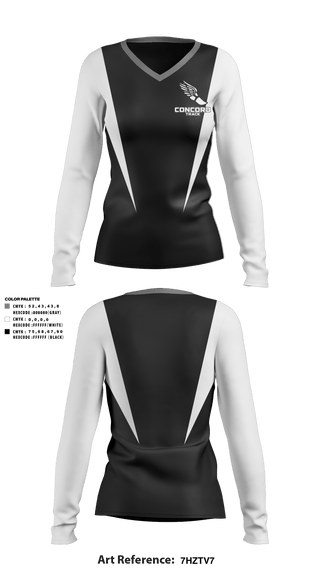 Women's Long Sleeve Vneck Shirt, Concord High School Track, Cross Country, Teamtime, Team time, sublimation, custom sports apparel, team uniforms, spirit wear, spiritwear, sports uniforms, custom shirts, team store, custom team store, fundraiser sports, apparel fundraiser