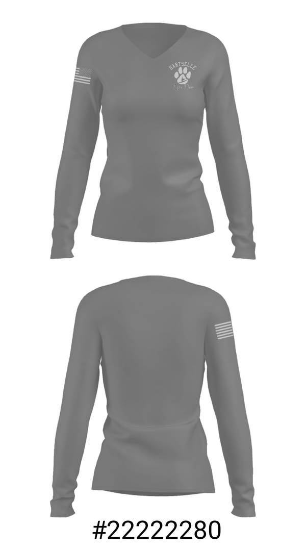 Women's Long Sleeve Vneck Shirt, Hartselle High School Dance, Spirit Store, Teamtime, Team time, sublimation, custom sports apparel, team uniforms, spirit wear, spiritwear, sports uniforms, custom shirts, team store, custom team store, fundraiser sports, apparel fundraiser