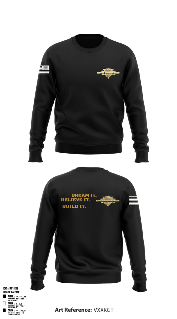 Crew Neck Sweatshirt, Sutton ConstructionSutton Construction, , Teamtime, Team time, sublimation, custom sports apparel, team uniforms, spirit wear, spiritwear, sports uniforms, custom shirts, team store, custom team store, fundraiser sports, apparel fundraiser