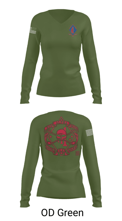 1/1 Alpha Company "Red Death" 93413516 Women's Long Sleeve V-neck Shirt - 40