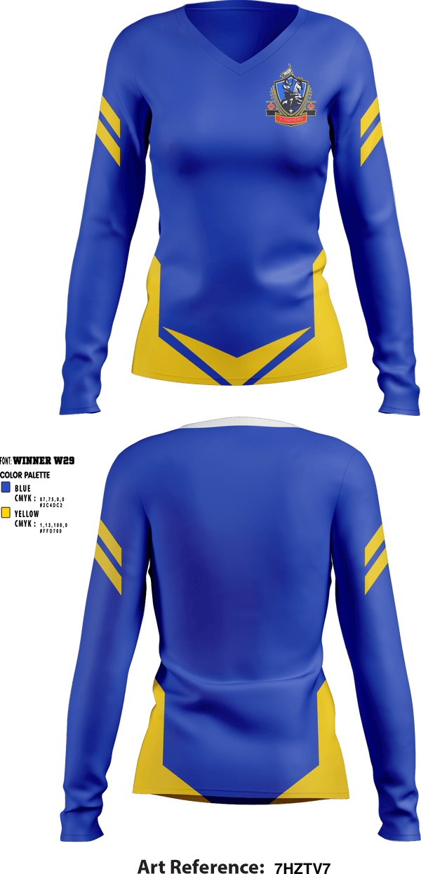 Women's Long Sleeve Vneck Shirt, St Joan Of Arc Catholic School, Spirit Store, Teamtime, Team time, sublimation, custom sports apparel, team uniforms, spirit wear, spiritwear, sports uniforms, custom shirts, team store, custom team store, fundraiser sports, apparel fundraiser