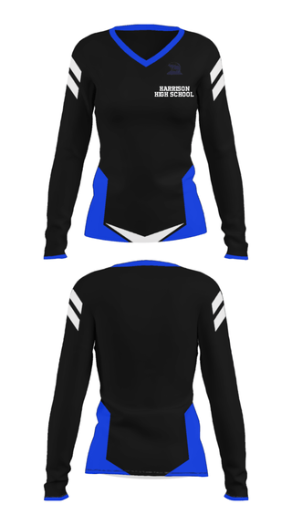 Women's Long Sleeve Vneck Shirt, Harrison High School, Spirit Store, Teamtime, Team time, sublimation, custom sports apparel, team uniforms, spirit wear, spiritwear, sports uniforms, custom shirts, team store, custom team store, fundraiser sports, apparel fundraiser