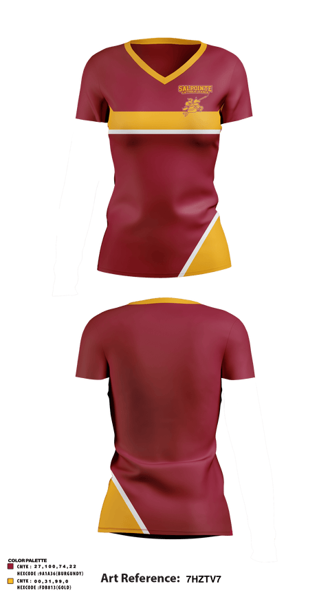 Women's Short Sleeve Vneck Shirt, Salpointe Catholic High School Dance, Spirit Store, Teamtime, Team time, sublimation, custom sports apparel, team uniforms, spirit wear, spiritwear, sports uniforms, custom shirts, team store, custom team store, fundraiser sports, apparel fundraiser